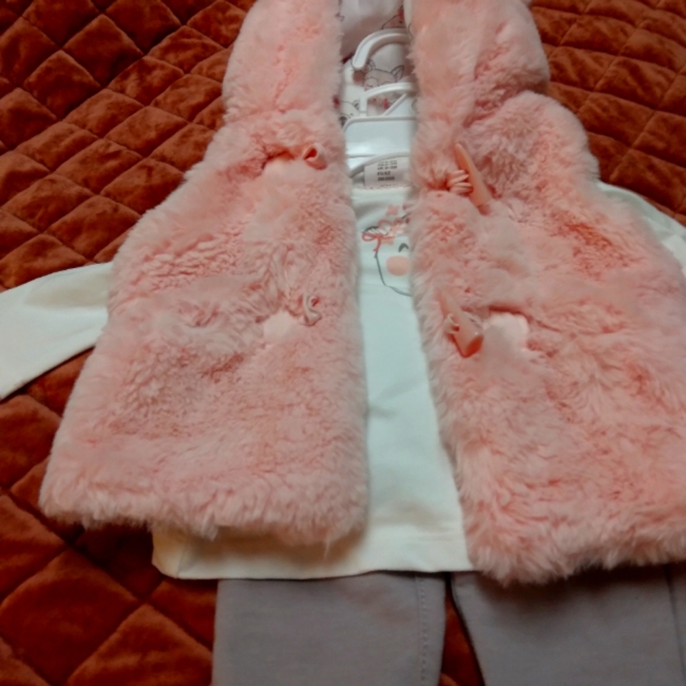 Infant bear outfit with vest